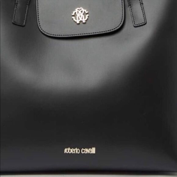 Roberto Cavalli Leather Tote Bag, Black, NWT - Picture 6 of 6
